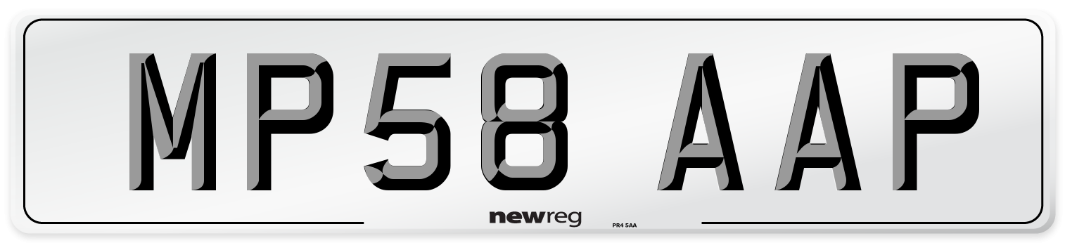 MP58 AAP Number Plate from New Reg